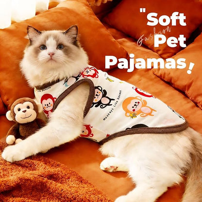 PETCARE Cartoon Dog Shirts for Small Dogs Cute Dog Clothes Brown Monkey Tshirt - Image 4