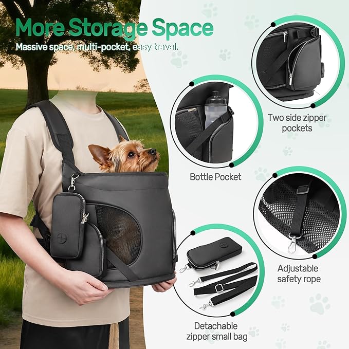 YUDODO Dog Front Backpack Carrier 7-15 lbs, Soft Breathable Pet Front Facing - Image 6