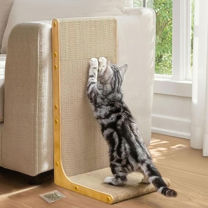 Conlun Cardboard Cat Scratcher, Vertical Wall-Leaning Scratching Board to by Conlun