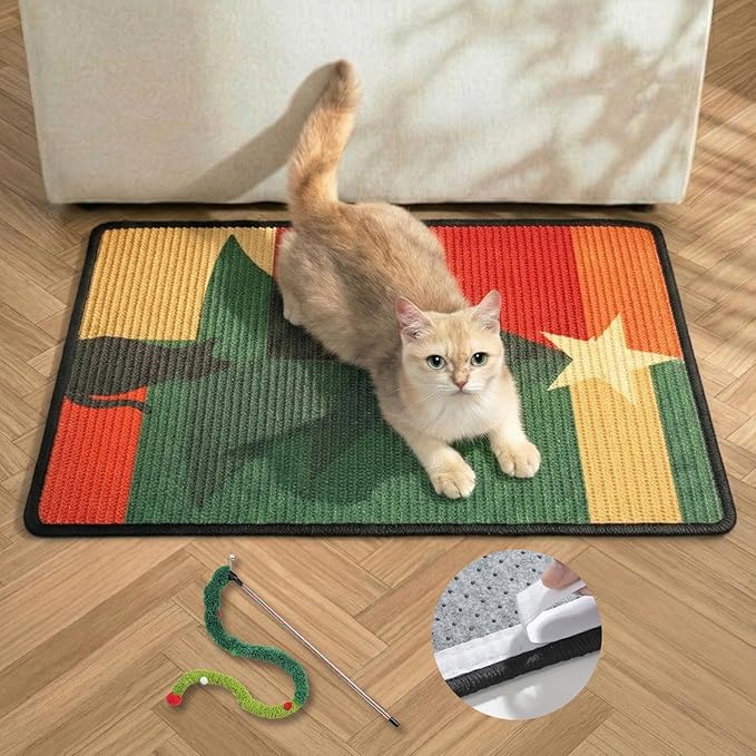Conlun Cat Scratcher Mat, Sisal Cat Scratch Pad, Horizontal Floor Cat by Conlun