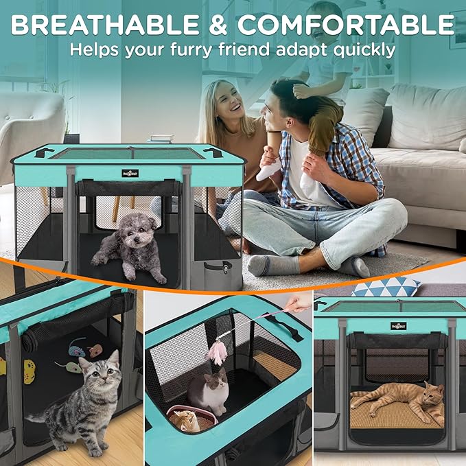 Paw Ballet Foldable Pet Kitten Playpen, Waterproof Portable Dog Cat Playpen - Image 6