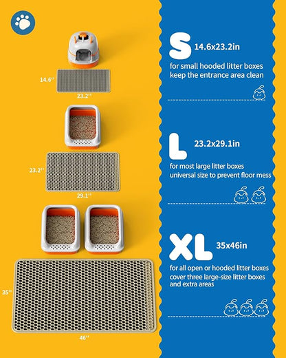 Cat Litter Mat - 30'' x 24'' Large Litter Trapping Mat, Waterproof, Urine-Proof - Image 6