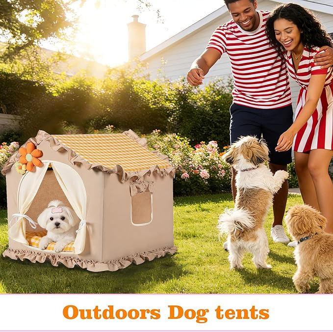 Yellow Indoor Dog House with Frame and Princess Style Cat Houses - Image 7