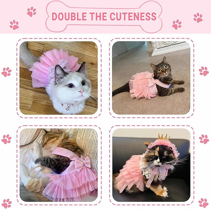 Dog Dresses, Fashion Pet Dog Clothes, Striped Mesh Puppy Dogs Princess Dresses - Image 5