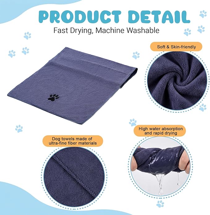 2PCS Dog Bath Supplies, Dog Bath Gloves | Dog Towels 32'' X 16'', Super - Image 3