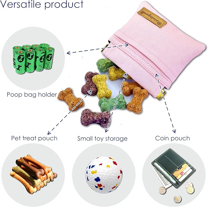Raisingwell Pocket Sized Pet Training Pouch, Cotton Fabric, Hand Free Dog - Image 4