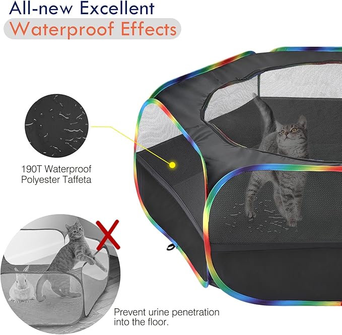 Pawaboo Small Animals Playpen, Waterproof Small Pet Cage Tent - Image 4