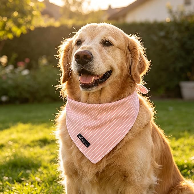 ARING PET Summer Dog Bandana-Cute Pink Dog Bandanas, Comfortable Pet Scarf Dogs - Image 4