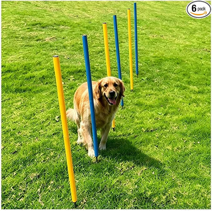Dog Agility Weave Poles Set, 6-Piece Durable Slalom Weave Poles by Unknown