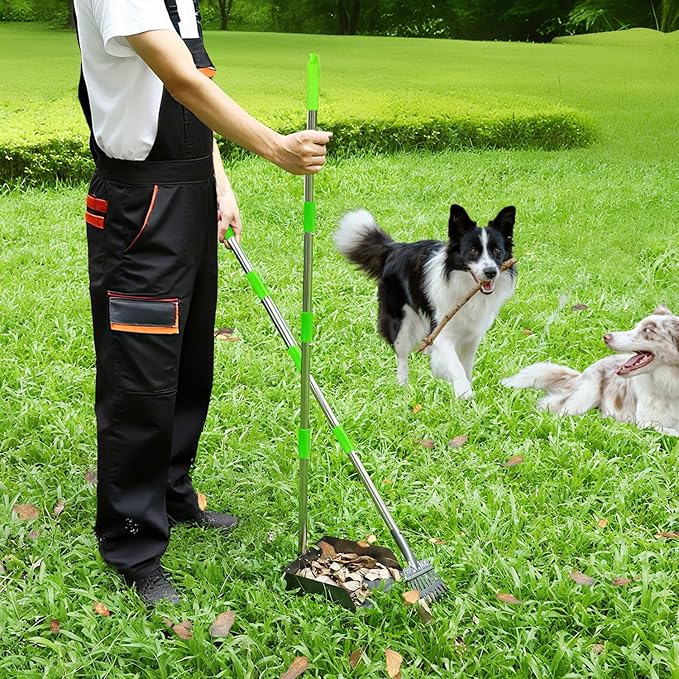 T2Y Extra Long Handle Dog Pooper Scooper 3-Piece Set, Heavy Duty Metal Poop Rake - Image 4