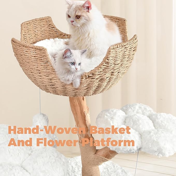 Easyego Modern Cat Tree, 40.5" Aesthetic Wood Cat Tree Tower - Image 4