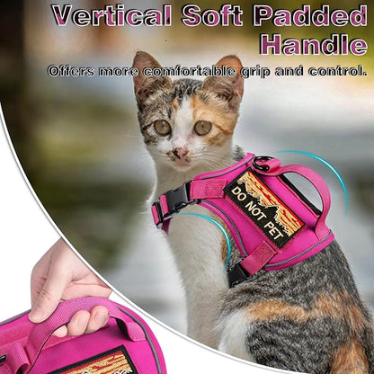Tactical Cat Harness for Walking, Adjustable Escape Proof Pet Vest for Large Cat - Image 2