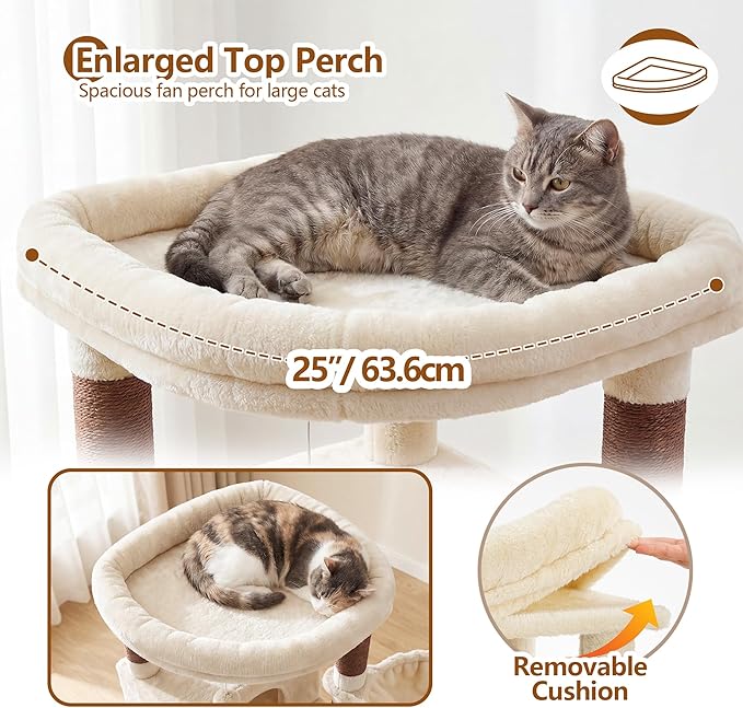 Heybly Cat Tree, 53.1-Inch Corner Stable Cat Tower - Image 2