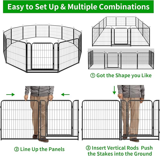 Kfvigoho Dog Playpen Outdoor Extra Wide 16 Piece Panels Heavy Duty Dog Fence - Image 9