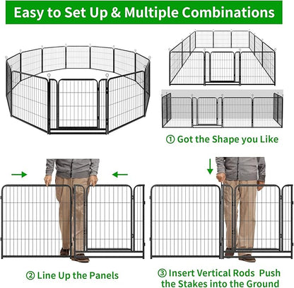 Kfvigoho Dog Playpen Outdoor Extra Wide 16 Piece Panels Heavy Duty Dog Fence - Image 9