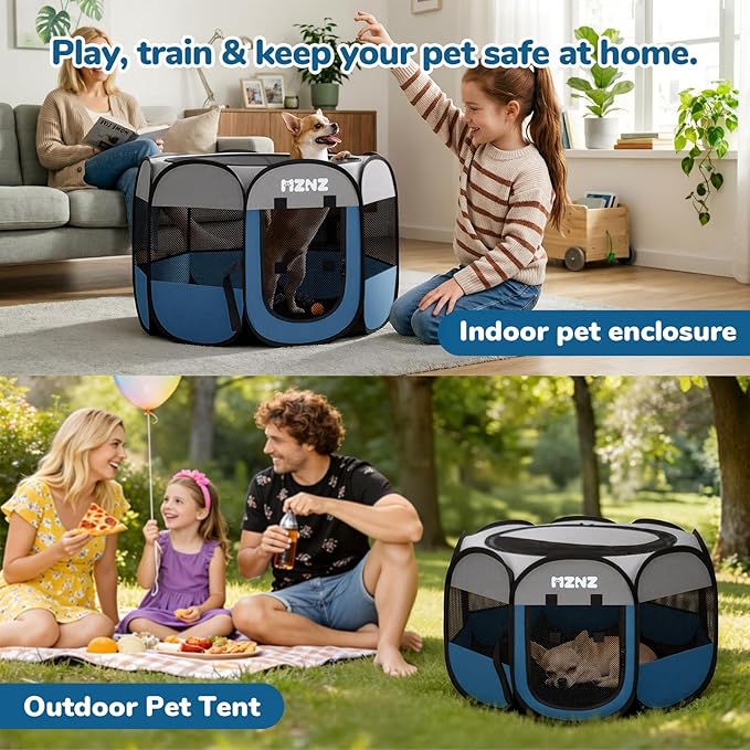 Dog Cat Playpen, Portable Small Animal Playpen Crate Indoor - Image 5