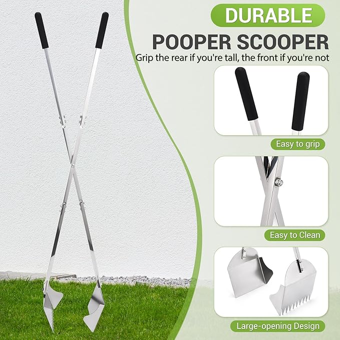 AugFir Lightweight Stainless Steel 48" Pooper Scooper - Image 4
