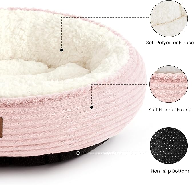 Love's cabin Round Donut Cat and Dog Cushion Bed, 30in Pet Bed - Image 2