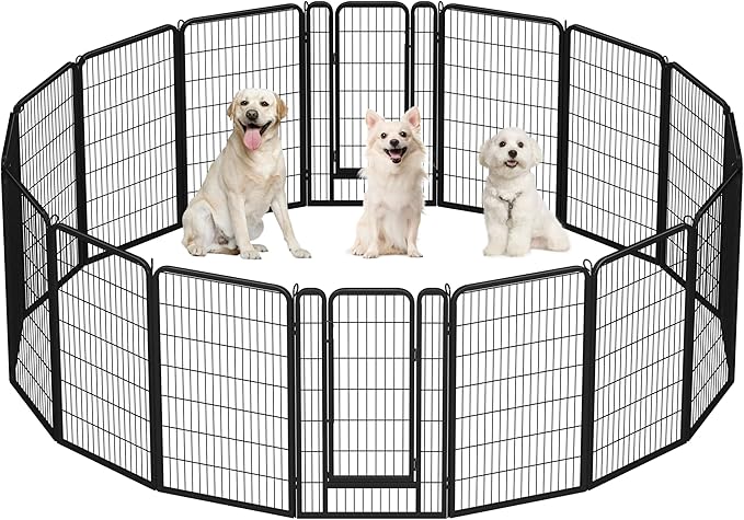 Yaheetech Dog Playpen Outdoor, 47 inch 16 Panels Dog Pen Indoor Heavy Duty by Unknown