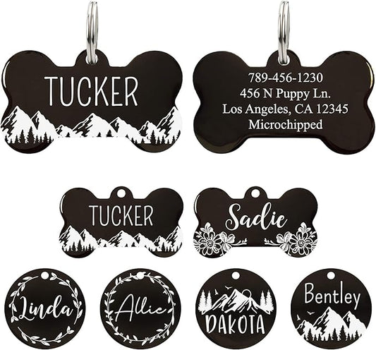 Ultra Joys Personalized Stainless Steel Bone Pet ID Tags by UltraJoys