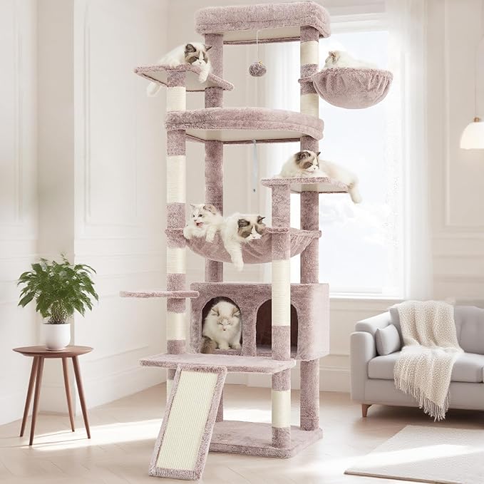 Heybly Tall Cat Tree for Large Cat, 80-inch Multi-Level Cat Tower for Indoor - Image 8