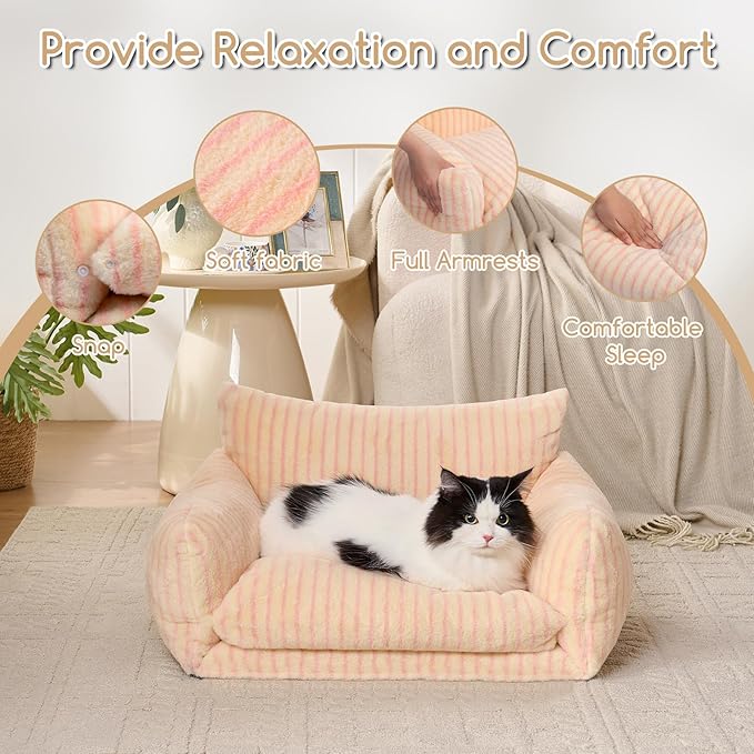 Hollypet Cat Bed Fluffy Plush Multifunctional Double-Layer Machine Washable - Image 6