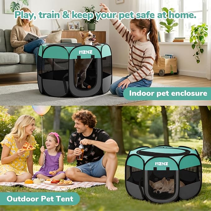 Dog Cat Playpen, Portable Small Animal Playpen Crate Indoor - Image 5