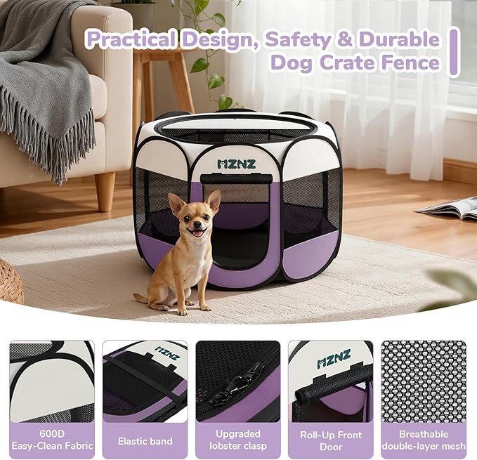 Dog Cat Playpen, Portable Small Animal Playpen Crate Indoor - Image 7