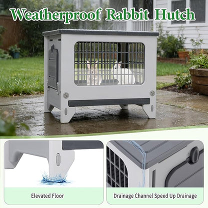 Rabbit Hutch Outdoor Indoor Plastic Waterproof Bunny Cage Enclosure Chew-Proof - Image 5