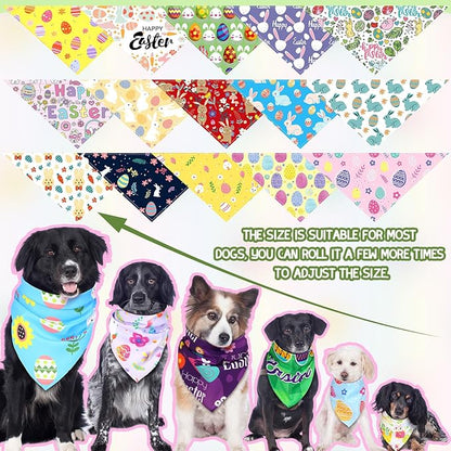 Huhumy 100 Pcs Easter Dog Bandanas Bulk Pet Bibs Colorful Triangle Scarf Pet - Image 2