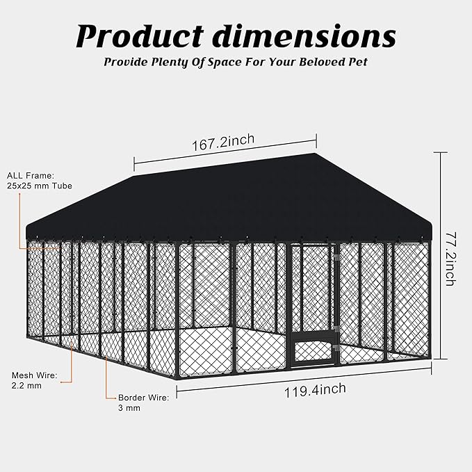 10x14FT Heavy Duty Outdoor Dog Kennel - Image 2