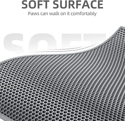 ESTHELLO Cat Litter Mat Large, Cat Litter Trapping Mat, Honeycomb Double Layer - Image 3