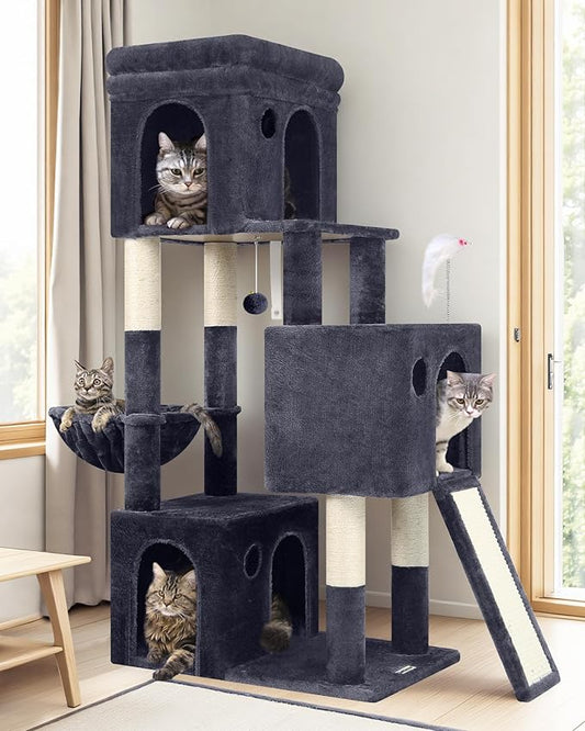 Globlazer 52in Cat Tower for Multiple Indoor Cats, Heavy Duty Multi-Level Cat by Globlazer
