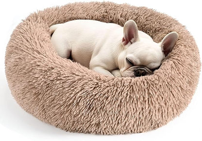 Hoewina Dog & Cat Bed for Indoor Cats, 20in Calming Donut Bed for Puppy and by Hoewina