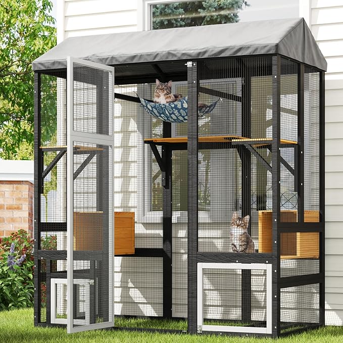 TIMHAKA 71 inch Large Catio Outdoor Cat Enclosure, Cat Catio by TIMHAKA