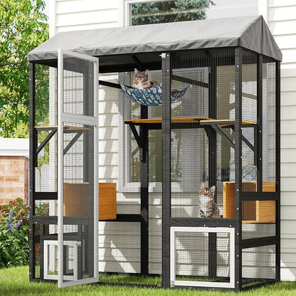 TIMHAKA 71 inch Large Catio Outdoor Cat Enclosure, Cat Catio by TIMHAKA