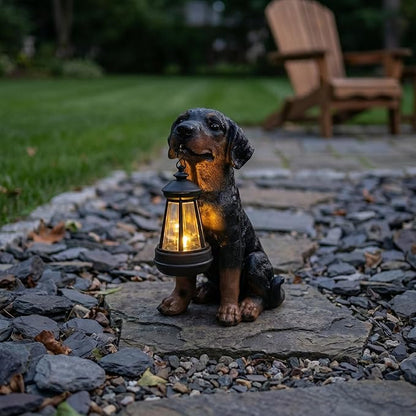 Dog Statue with Solar Lantern - Image 3
