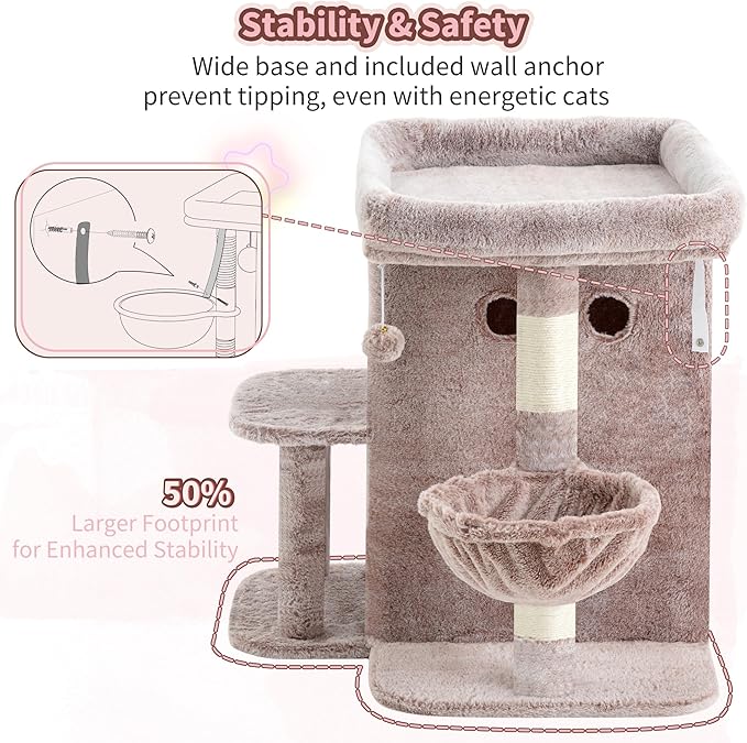 Heybly Cat Tree, 26.3-inch Cat Tower - Image 6