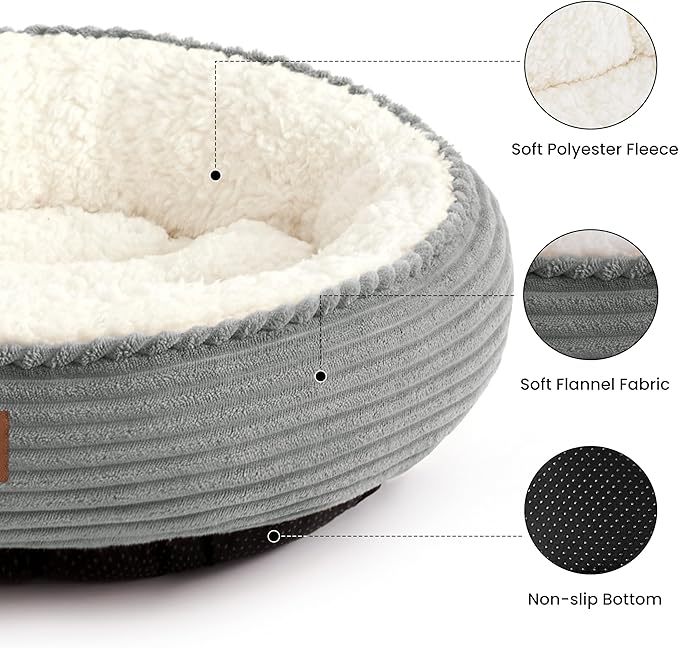 Love's cabin Round Donut Cat and Dog Cushion Bed, 30in Pet Bed - Image 2