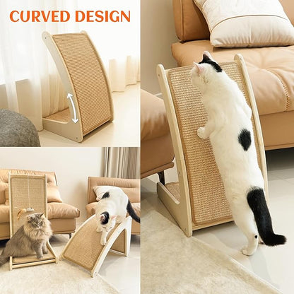 PETKARAY Cat Scratcher, Sisal Cat Scratch Pad, Curved Scratching Board - Image 6