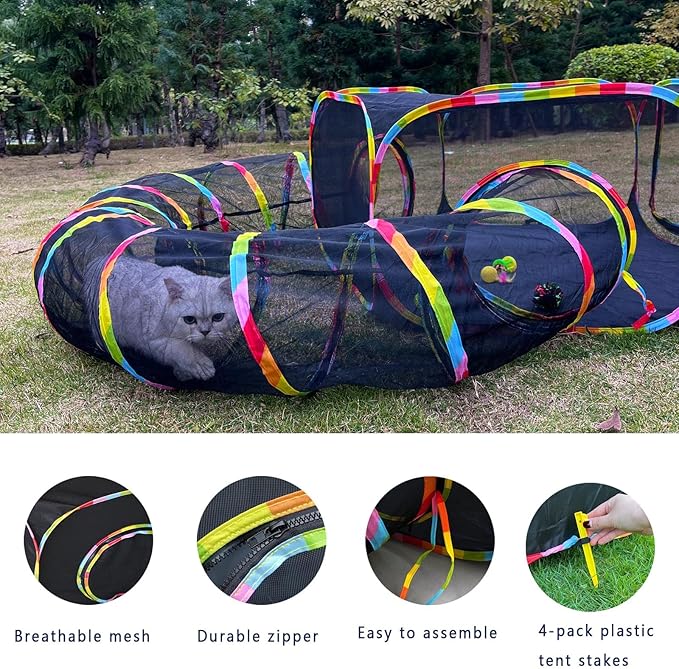 Outdoor Cat Enclosures, Cat Playground Portable Catio Mesh Tent, Outside Circle - Image 4