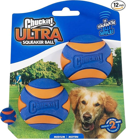 Chuckit! Ultra Squeaker Balls for Dogs, Floating Water Pet Toys, Durable Rubber by Chuckit