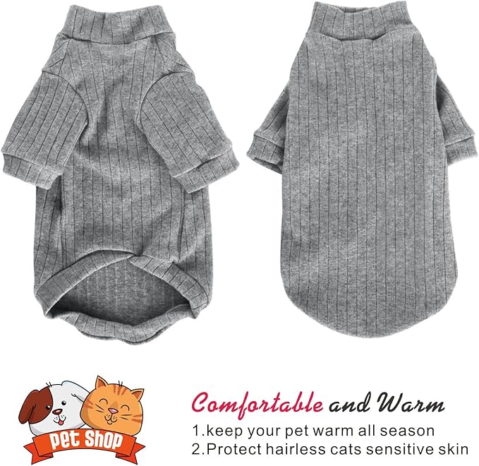 Idepet Sphynx Hairless Cats Sweater Shirt Kitten Soft Puppy Clothes Pullover - Image 3
