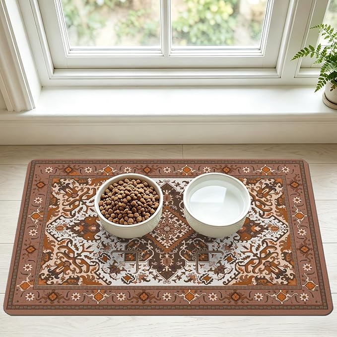Pet Feeding Mat for Floors Waterproof Dog Mat for Food and Water Absorbent by Unknown
