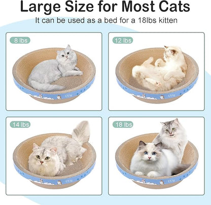 Round Cat Scratcher Bed, 17.7x17.7 Inch Cardboard Cat Scratcher Bowl - Image 6