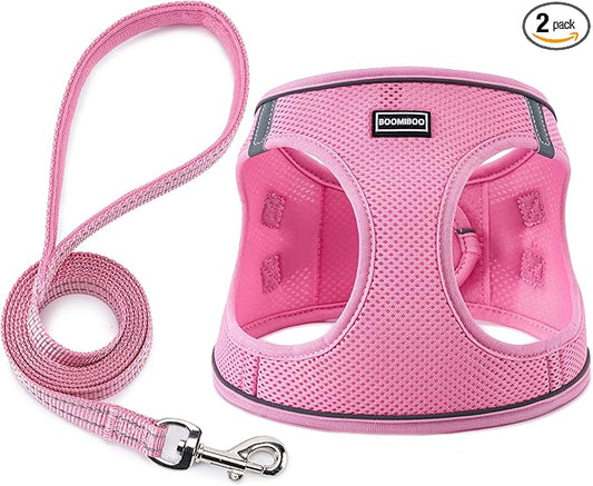 BOOMIBOO Dog Harness with Leash Set, No Pull Adjustable Reflective Step-in by BOOMIBOO