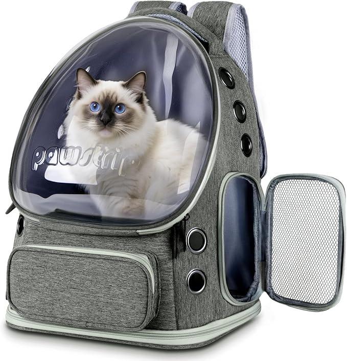 Cat Backpack Carrier with Large Space Bubble Window, Airline Approved by pawstrip