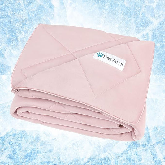 PetAmi Premium Cooling Dog Blanket | Lightweight Fluffy Pet Throw Blanket Bed by PetAmi