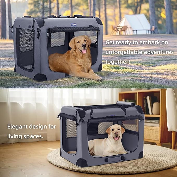Petprsco 40 Inch Collapsible Dog Crate, Portable Dog Crates - Image 2