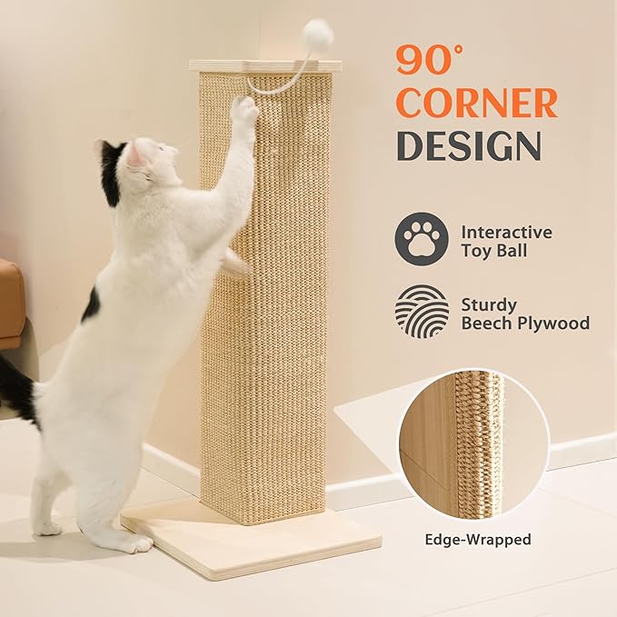 PETKARAY Couch Corner Cat Scratcher, Sisal Cat Scratch Pad - Image 4